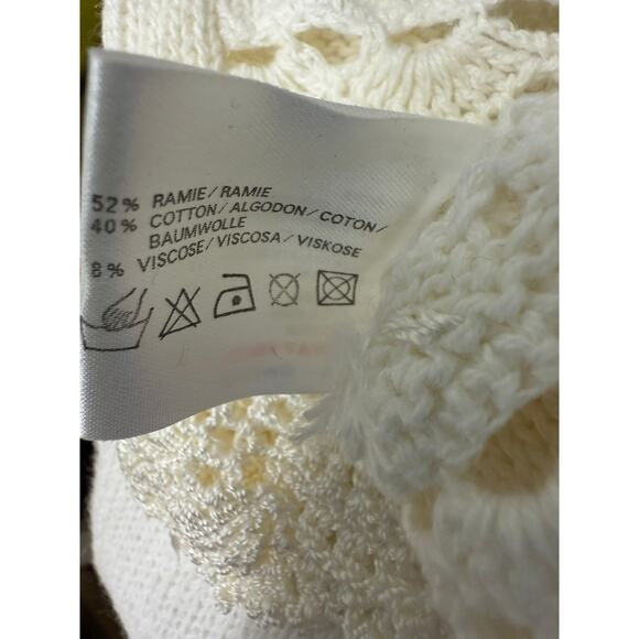 VTG HONEY Sweater PullOver Cotton Blend Knit Embroidered Crochet Long Sleeve M/L - Picture 3 of 6